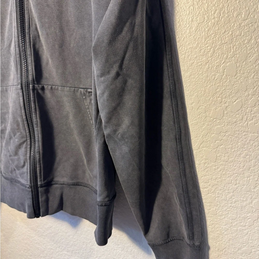 Lululemon Stonewash Gray Black Athletic Zip Front Hoodie Size 6 Used